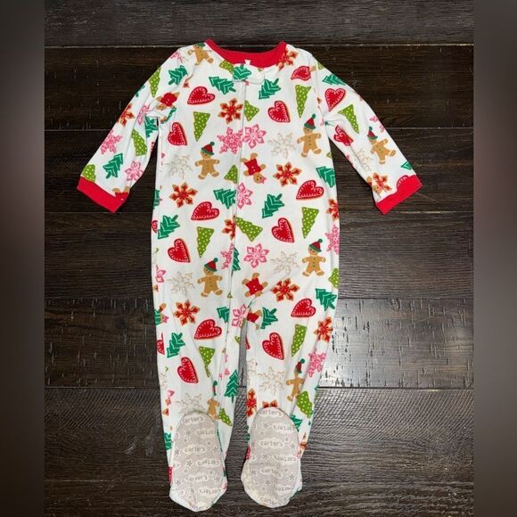 24m fleece footed Christmas pajamas by carters - Picture 1 of 3